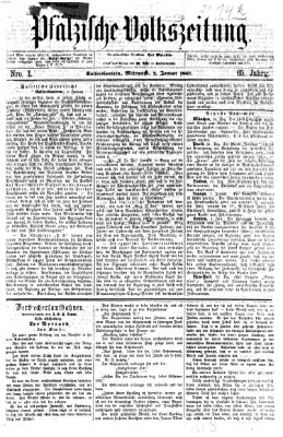 Pfälzische Volkszeitung Mittwoch 2. Januar 1867