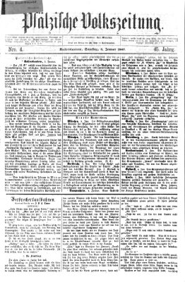 Pfälzische Volkszeitung Samstag 5. Januar 1867