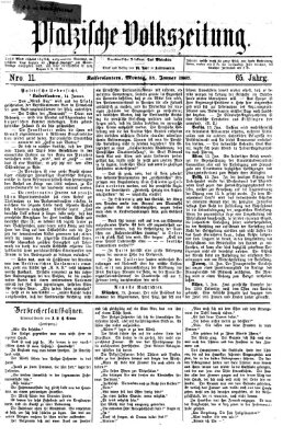 Pfälzische Volkszeitung Montag 14. Januar 1867