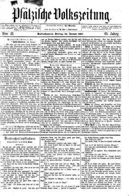 Pfälzische Volkszeitung Freitag 25. Januar 1867