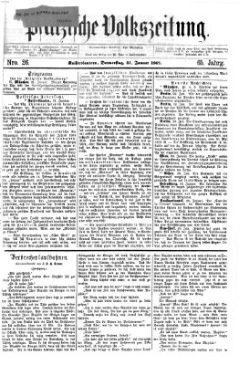 Pfälzische Volkszeitung Donnerstag 31. Januar 1867