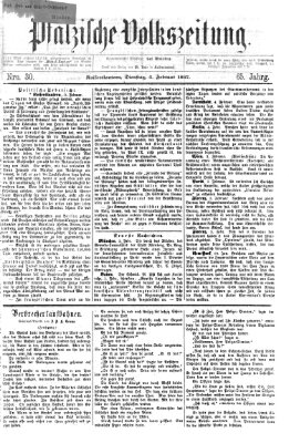 Pfälzische Volkszeitung Dienstag 5. Februar 1867