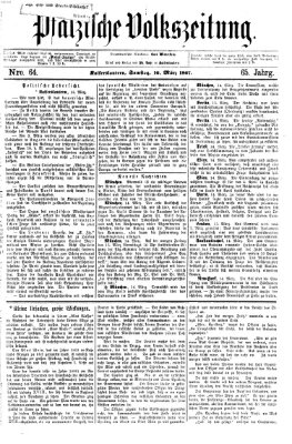 Pfälzische Volkszeitung Samstag 16. März 1867