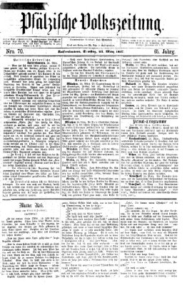 Pfälzische Volkszeitung Samstag 23. März 1867