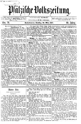 Pfälzische Volkszeitung Samstag 30. März 1867