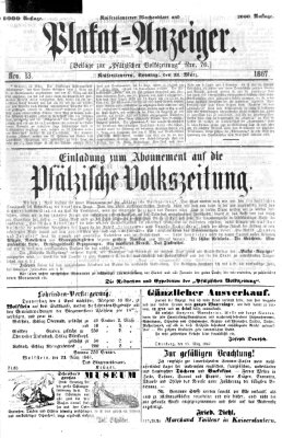 Pfälzische Volkszeitung Sonntag 31. März 1867