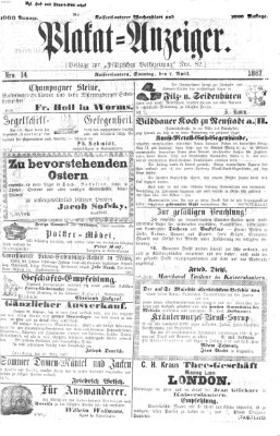 Pfälzische Volkszeitung Sonntag 7. April 1867