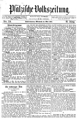 Pfälzische Volkszeitung Mittwoch 15. Mai 1867