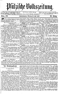 Pfälzische Volkszeitung Montag 29. Juli 1867