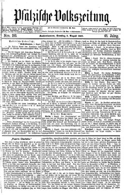 Pfälzische Volkszeitung Samstag 3. August 1867