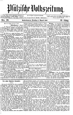 Pfälzische Volkszeitung Dienstag 6. August 1867