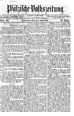 Pfälzische Volkszeitung Montag 26. August 1867