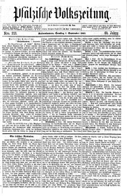 Pfälzische Volkszeitung Samstag 7. September 1867