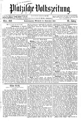 Pfälzische Volkszeitung Mittwoch 18. September 1867