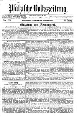 Pfälzische Volkszeitung Donnerstag 19. September 1867