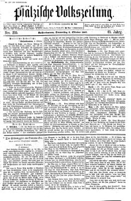 Pfälzische Volkszeitung Donnerstag 3. Oktober 1867