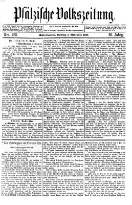 Pfälzische Volkszeitung Dienstag 5. November 1867