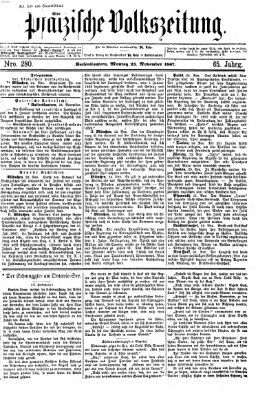 Pfälzische Volkszeitung Montag 25. November 1867