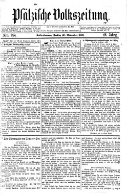 Pfälzische Volkszeitung Freitag 29. November 1867