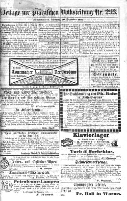 Pfälzische Volkszeitung Dienstag 10. Dezember 1867