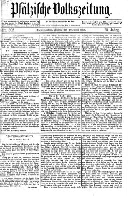 Pfälzische Volkszeitung Freitag 20. Dezember 1867