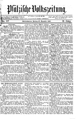 Pfälzische Volkszeitung Freitag 27. Dezember 1867