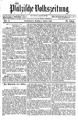 Pfälzische Volkszeitung Samstag 4. Januar 1868