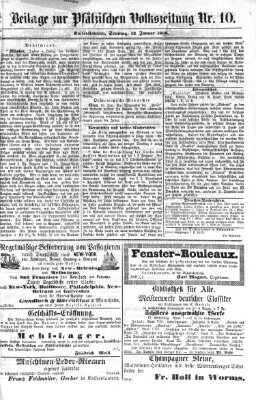 Pfälzische Volkszeitung Sonntag 12. Januar 1868