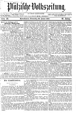 Pfälzische Volkszeitung Donnerstag 30. Januar 1868