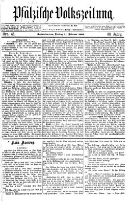 Pfälzische Volkszeitung Freitag 21. Februar 1868