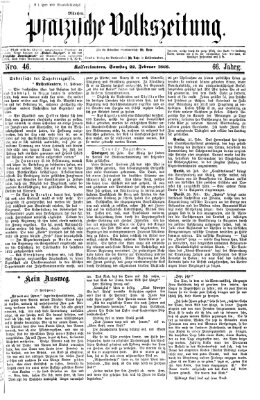 Pfälzische Volkszeitung Samstag 22. Februar 1868