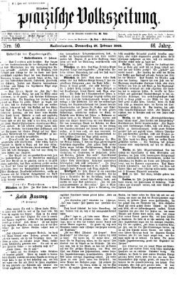 Pfälzische Volkszeitung Donnerstag 27. Februar 1868