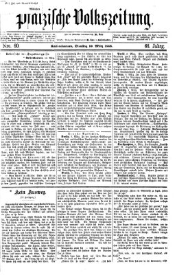 Pfälzische Volkszeitung Dienstag 10. März 1868