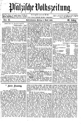 Pfälzische Volkszeitung Freitag 3. April 1868