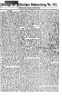 Pfälzische Volkszeitung Sonntag 10. Mai 1868