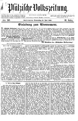 Pfälzische Volkszeitung Donnerstag 18. Juni 1868