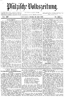 Pfälzische Volkszeitung Samstag 20. Juni 1868