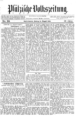 Pfälzische Volkszeitung Freitag 14. August 1868