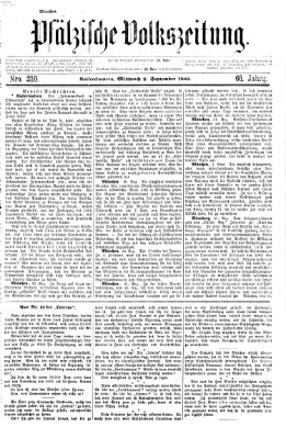 Pfälzische Volkszeitung Mittwoch 2. September 1868