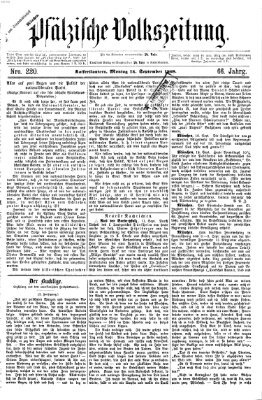 Pfälzische Volkszeitung Montag 14. September 1868