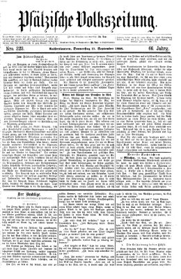 Pfälzische Volkszeitung Donnerstag 17. September 1868