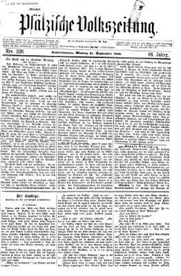 Pfälzische Volkszeitung Montag 21. September 1868