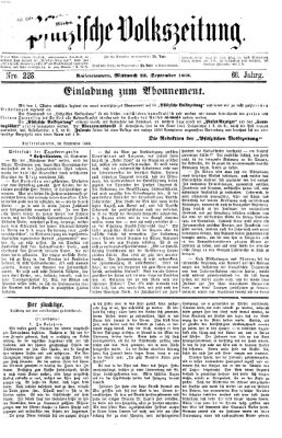 Pfälzische Volkszeitung Mittwoch 23. September 1868