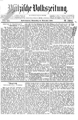 Pfälzische Volkszeitung Donnerstag 12. November 1868