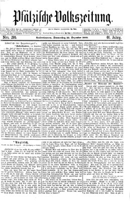 Pfälzische Volkszeitung Donnerstag 10. Dezember 1868