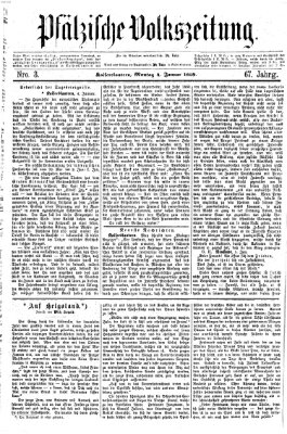 Pfälzische Volkszeitung Montag 4. Januar 1869