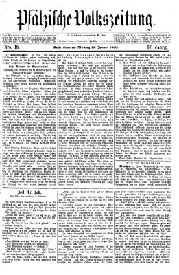 Pfälzische Volkszeitung Montag 18. Januar 1869