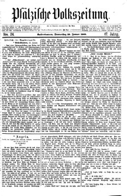 Pfälzische Volkszeitung Donnerstag 28. Januar 1869