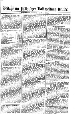 Pfälzische Volkszeitung Sonntag 7. Februar 1869