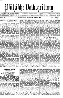 Pfälzische Volkszeitung Dienstag 9. Februar 1869